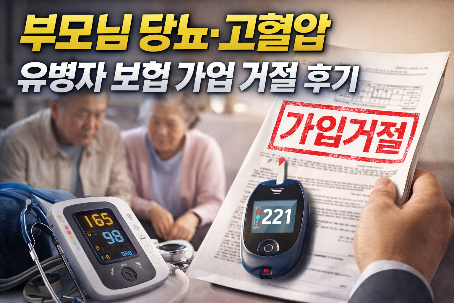 부모님 당뇨·고혈압 유병자 보험 가입 거절 후기 5가지, 직접 겪어보니 알게 된 현실