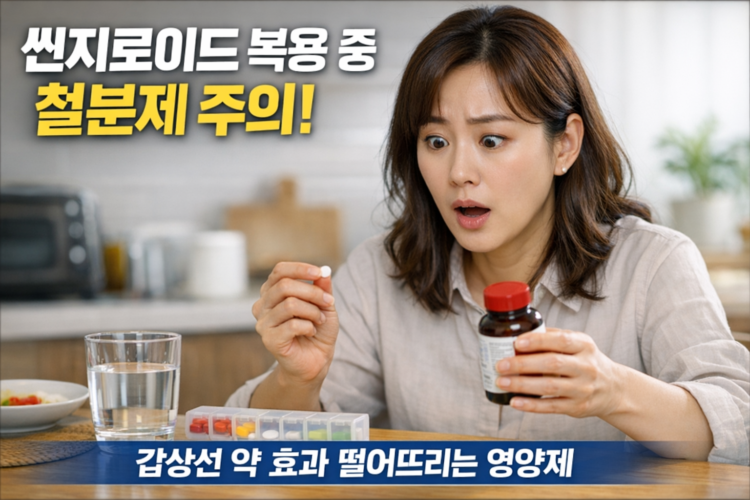 씬지로이드 복용 중 철분제 주의! 갑상선 약 효과 뚝 떨어뜨리는 의외의 영양제들 7가지