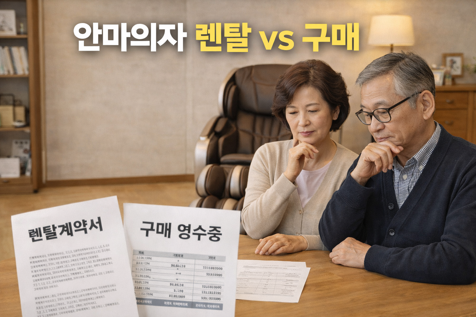 부모님 효도 선물 안마의자, 렌탈 vs 구매: 3년 사용 시 실제 총비용 4가지 모델 비교