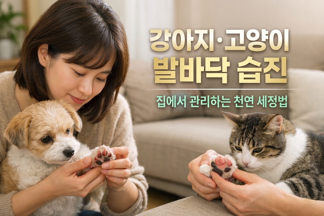 강아지·고양이 발바닥 습진, 약 없이도 가능할까? 🐾 집에서 관리하는 천연 세정법 5단계