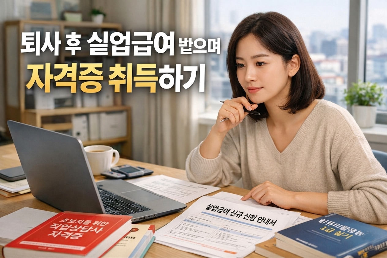 퇴사 후 실업급여 받으며 자격증 취득하기: 꼭 봐야 할 5가지 핵심 기준과 현실 준비 전략