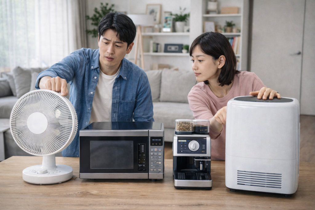 가전제품 비교하는 커플