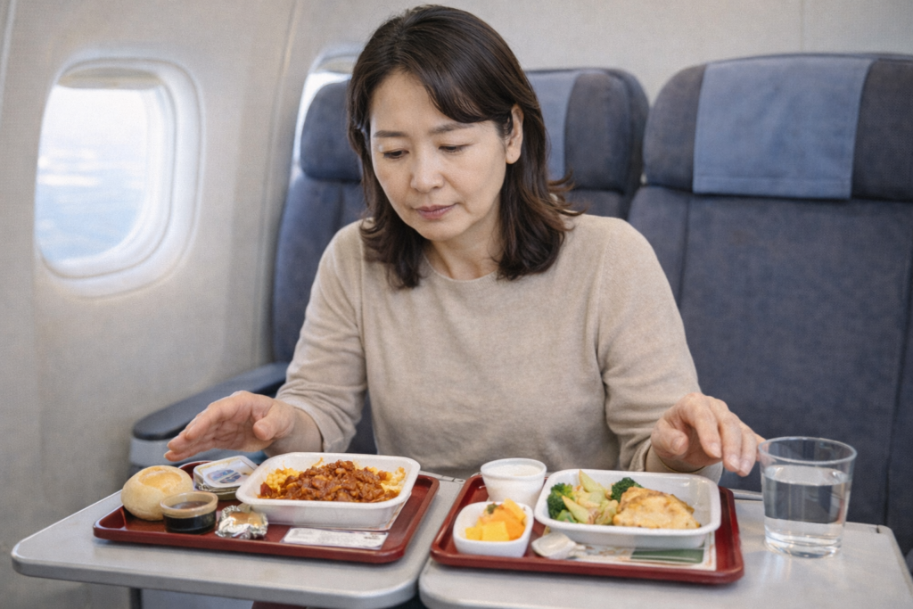 기내 식사 선택의 순간