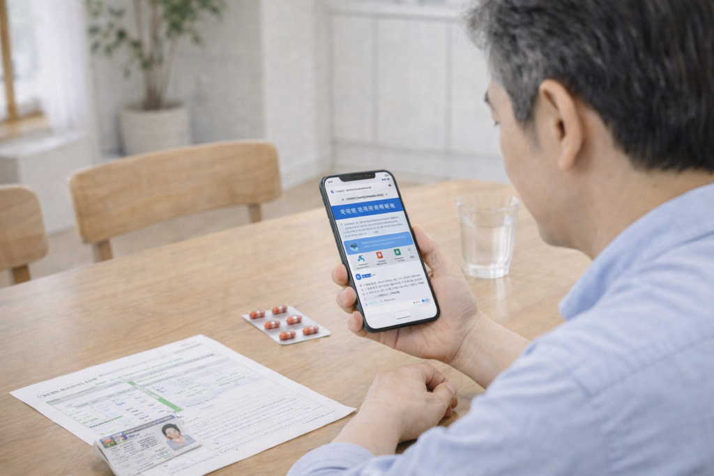 도로교통공단 사이트와 건강검진 결과