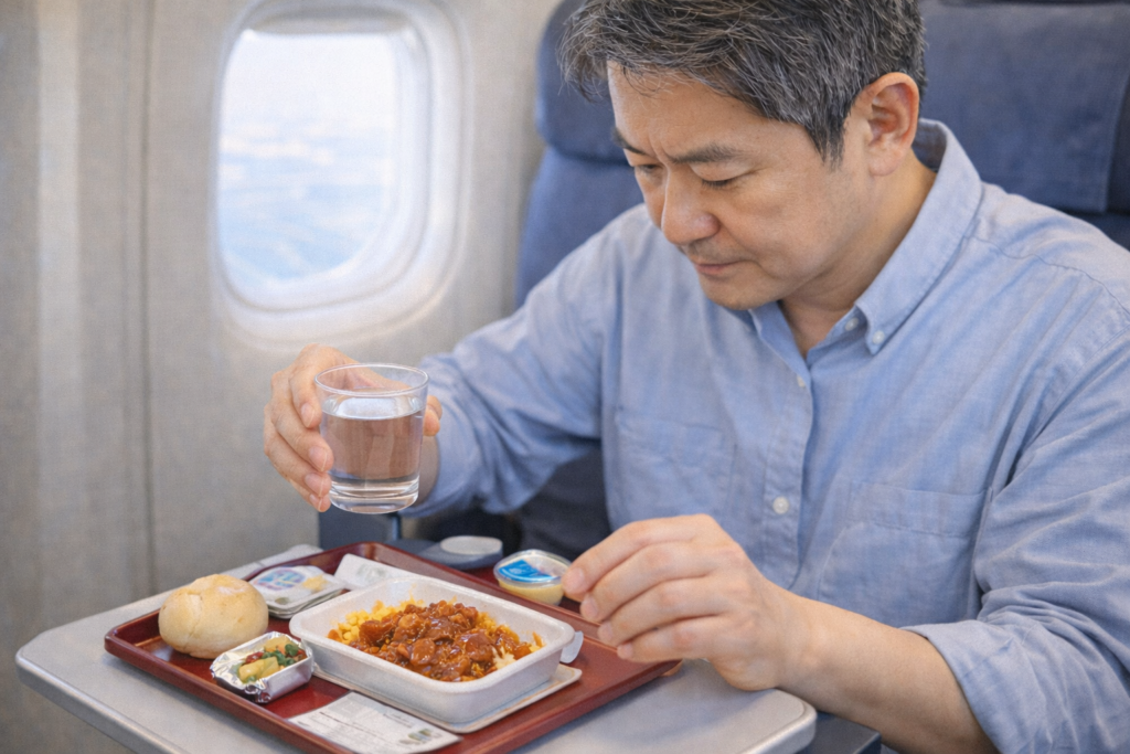 비행기에서의 식사 시간