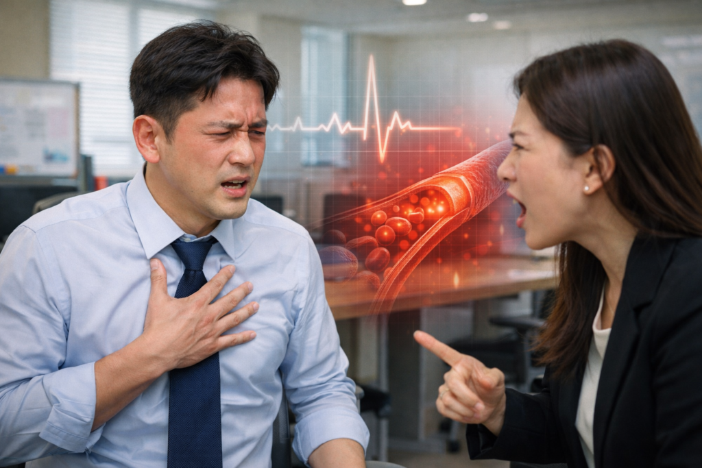 사무실에서의 격렬한 대립