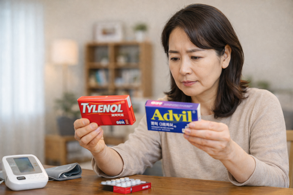 약품 비교 중인 여성