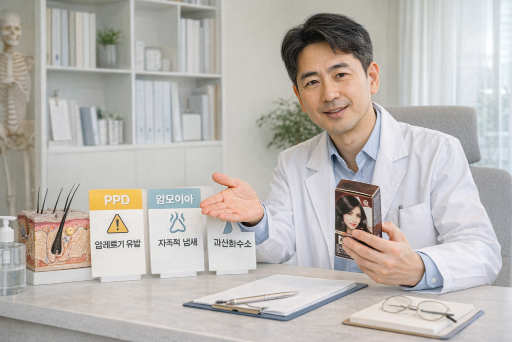 고혈압 환자도 염색해도 될까? 염색약 성분이 혈압에 미치는 영향 5가지 핵심 정리 4 헤어 염색 성분 설명하는 의사