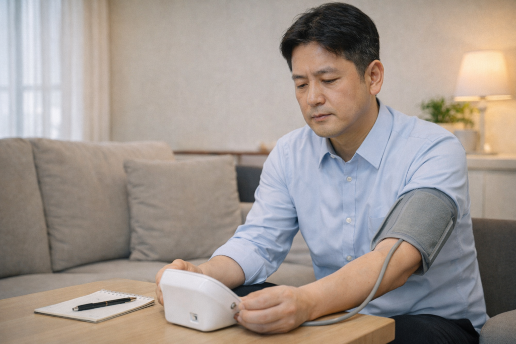 혈압 측정 중인 남성 1