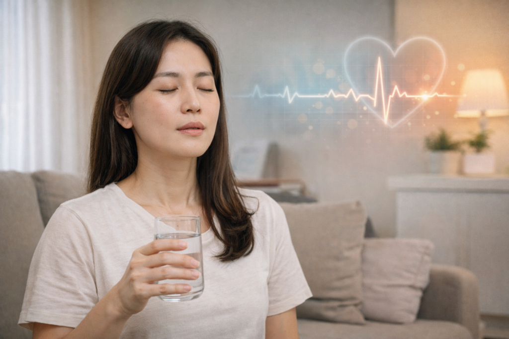 호흡 운동 중인 여유로운 시간