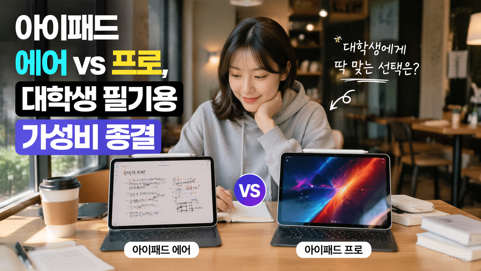 아이패드 에어 vs 프로, 대학생 필기용 가성비 종결! 2026년 기준 딱 하나만 고르라면?
