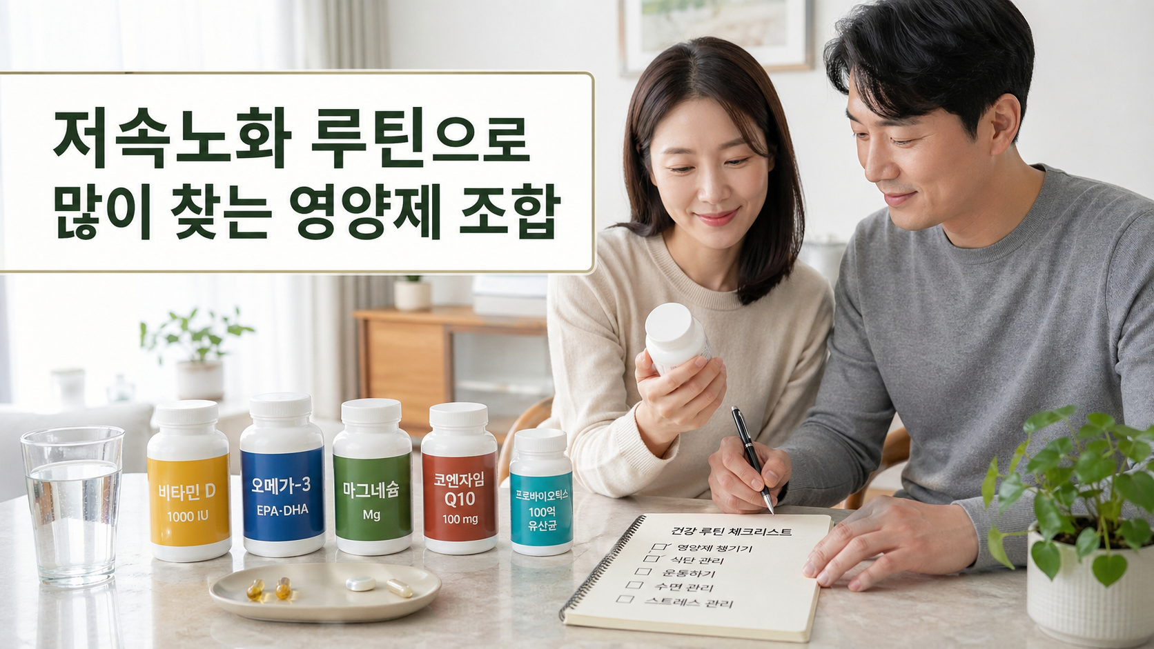 2026 저속노화 루틴으로 많이 찾는 영양제 조합 5가지, 실패 없는 선택법