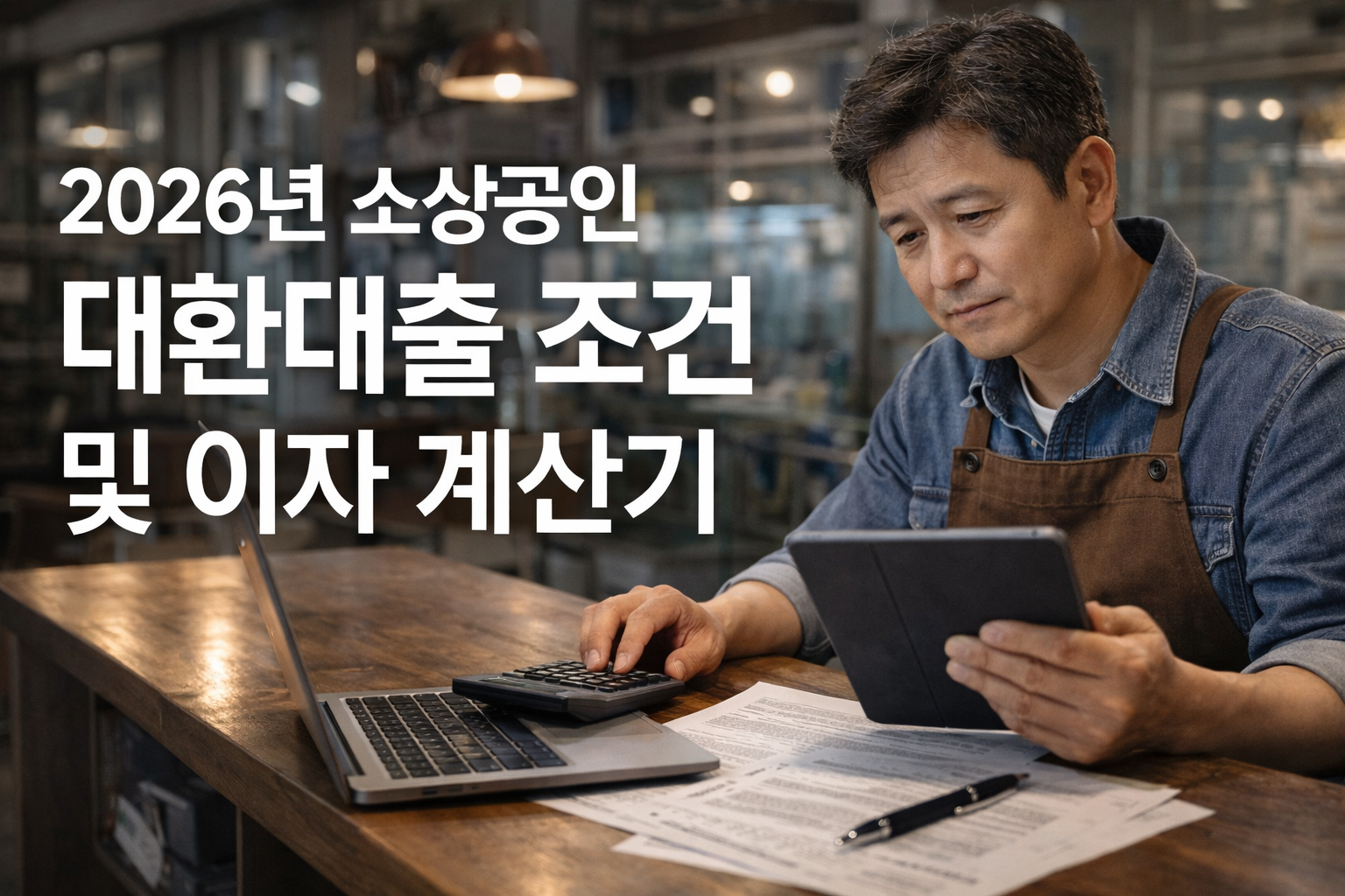 2026년 소상공인 대환대출 조건 총정리 7가지｜자격, 금리 4.5%, 한도 5천만원, 이자 계산기까지