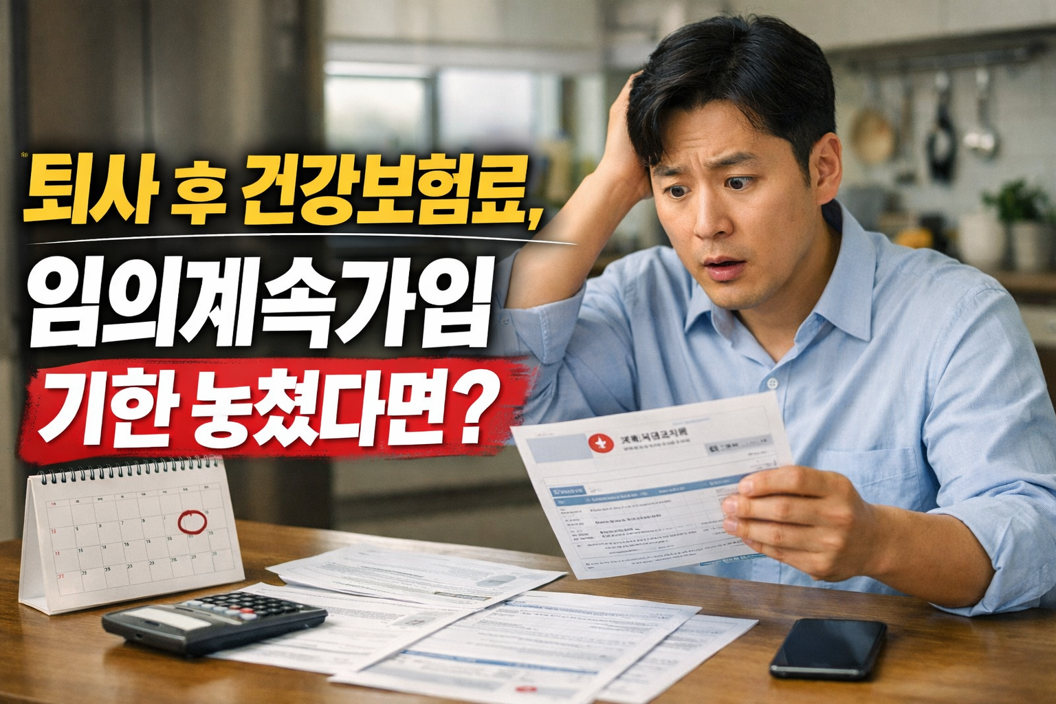 2026년 퇴사 후 건강보험료 ‘임의계속가입’ 신청 기한 놓쳤을 때, 살리는 마지막 방법 5가지