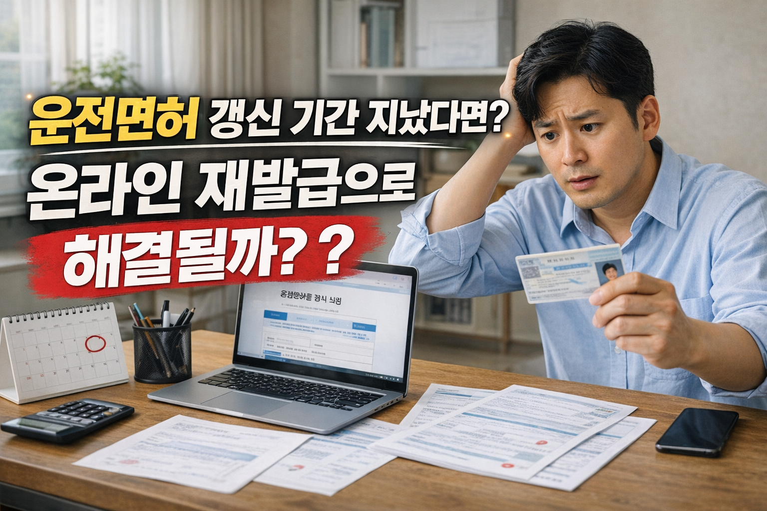 운전면허 갱신 기간 지났다면? ‘온라인 재발급’으로 벌금 줄일 수 있는지 2026년 기준 정리