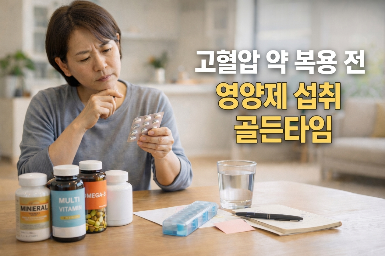 고혈압 약 복용 전후 ‘영양제’ 섭취 골든타임, 정말 있을까? 꼭 알아야 할 5가지 기준