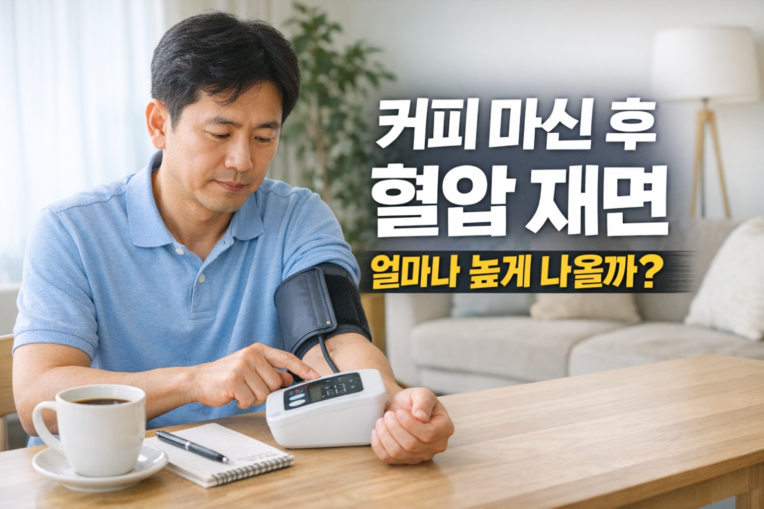 커피 마신 후 혈압, 얼마나 높게 나올까? 5~10mmHg 차이 날 수 있는 현실 가이드