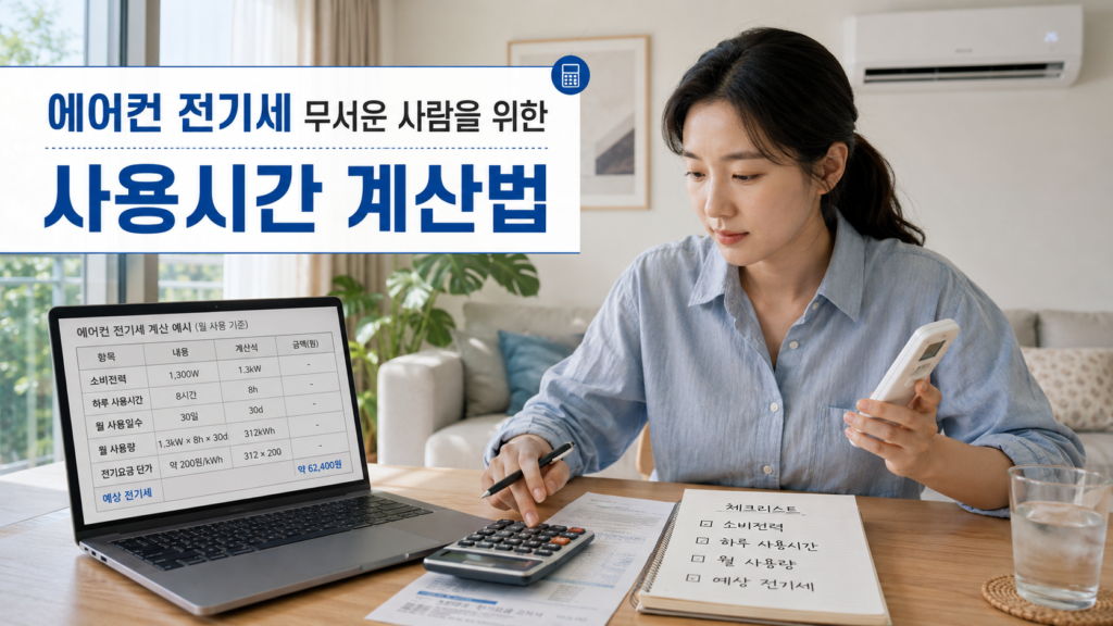 에어컨 전기세 무서운 사람을 위한 사용시간 계산법 7가지, 저도 이렇게 계산하고 마음 놓고 틉니다 2 air-conditioner-electricity-cost-usage-time-calculation-thumbnail
