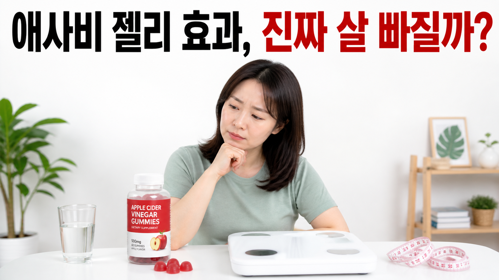 애사비 젤리 효과와 체중 감량 여부를 고민하는 한국인 여성 썸네일