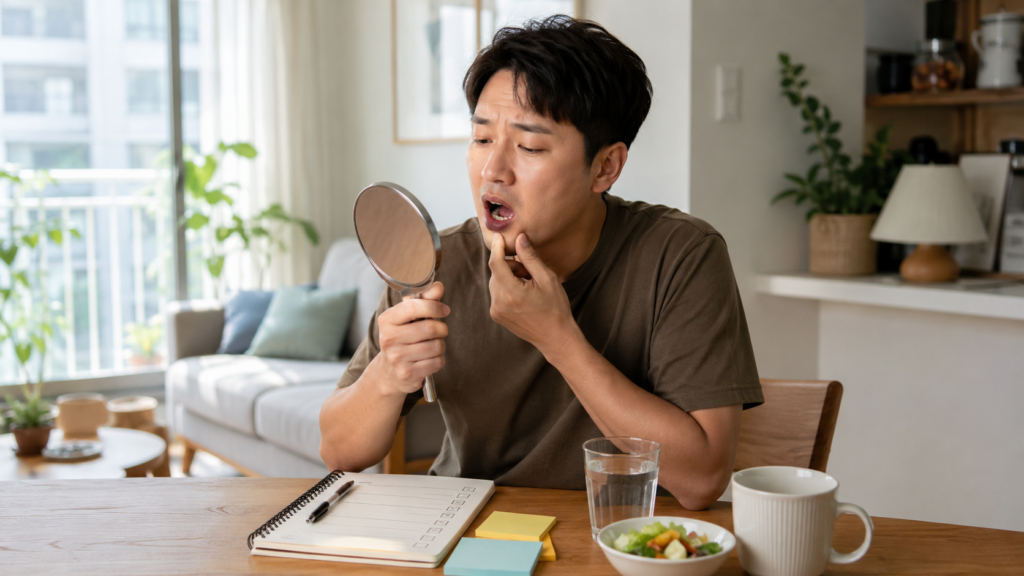 입병이 자주 나는 원인을 체크리스트로 확인하는 한국인 성인