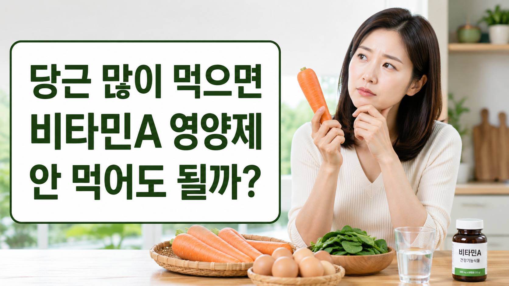 당근을 많이 먹으면 비타민A 영양제를 안 먹어도 되는지 다룬 한국 건강 블로그 썸네일
