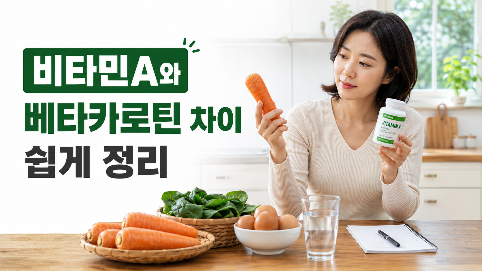 비타민A와 베타카로틴 차이를 설명하는 한국 건강 블로그 썸네일