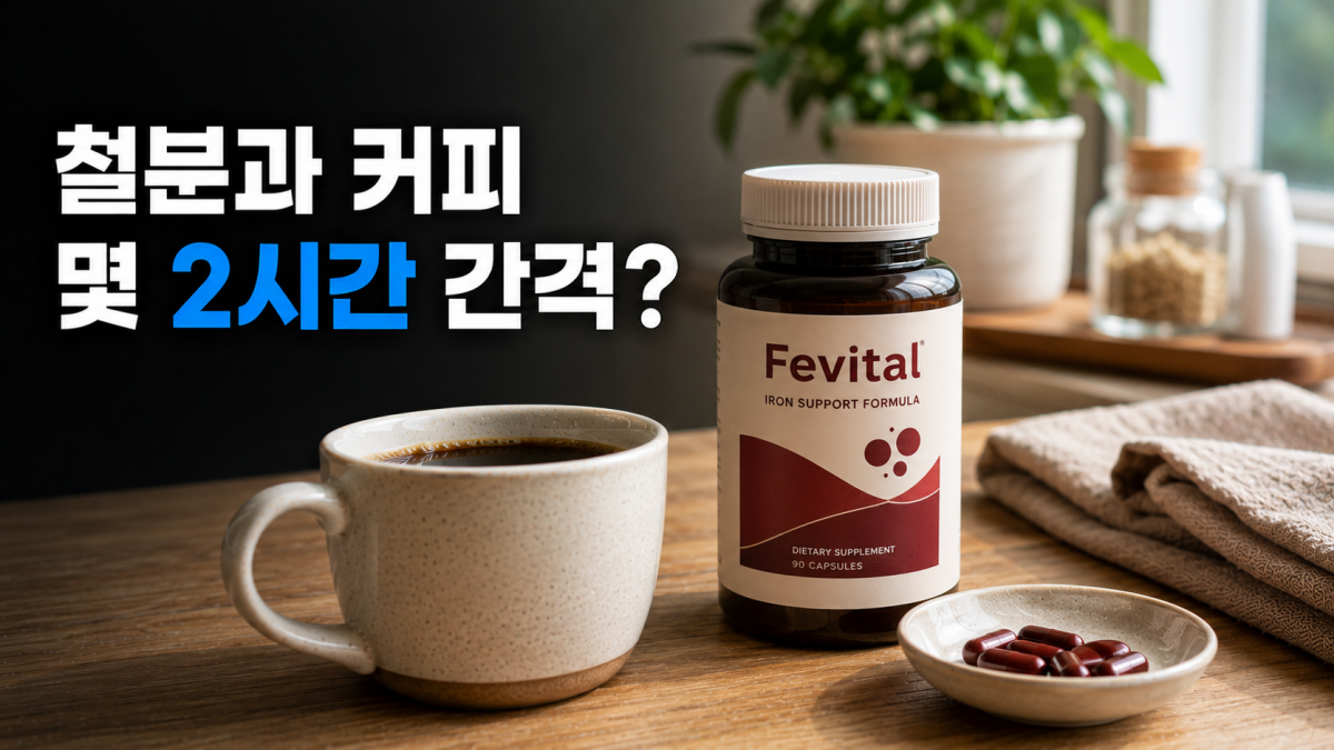 철분 영양제와 커피를 약 2시간 간격으로 섭취하는 시간표