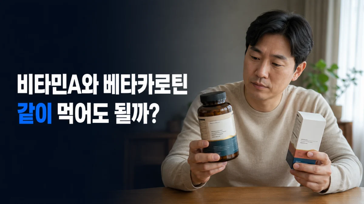 비타민 A와 베타카로틴 영양제 표시사항을 비교하는 한국인 성인
