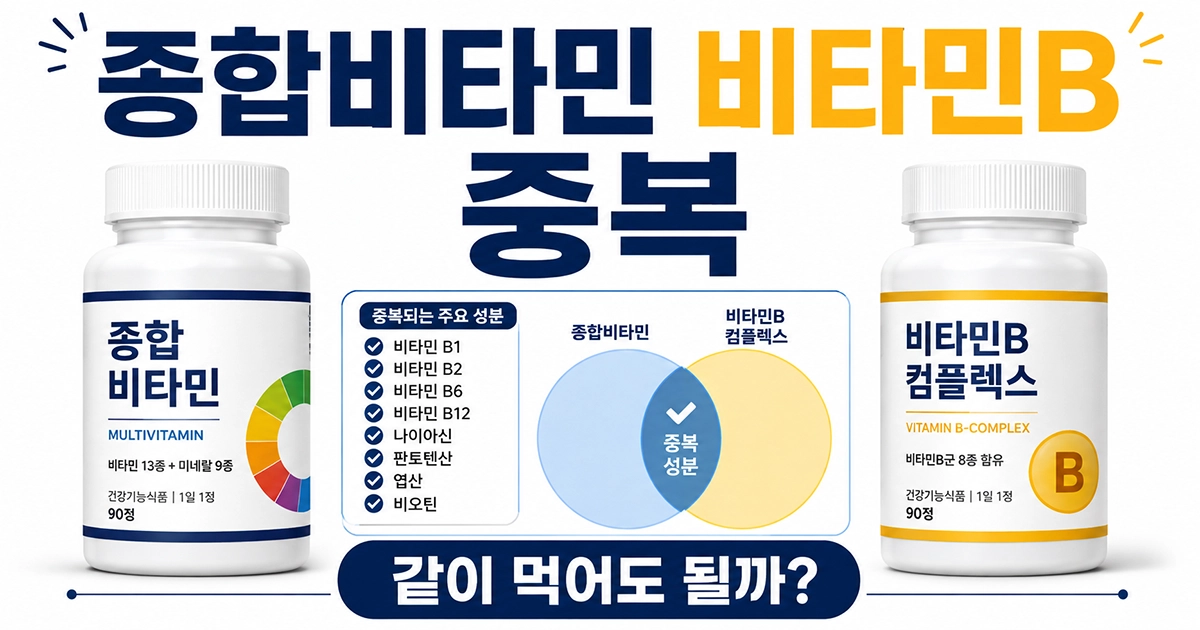 종합비타민과 비타민B 중복 섭취 확인